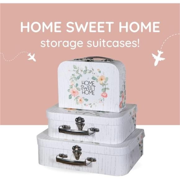 Luggage Décor: Set of 3 Paperboard Suitcases, Decorative Cardboard Storage Boxes - Picture 3 of 5